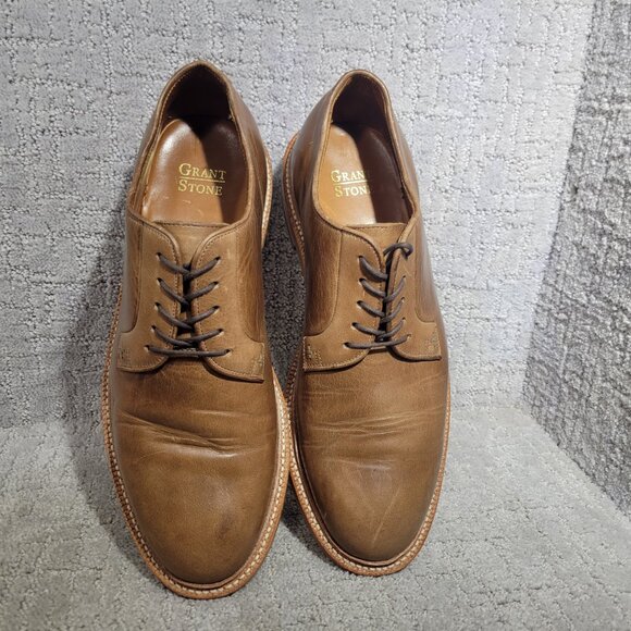Grant Stone Plain Toe Men's Size US 10.5 E Dune Chromexcel Leather Oxford Shoe - Picture 2 of 12